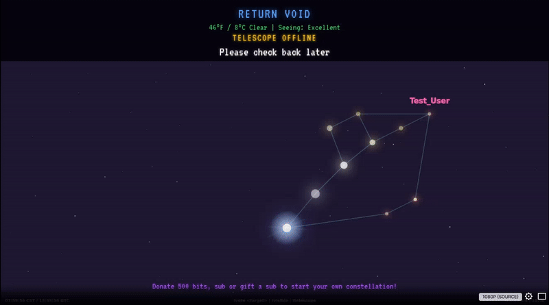 Animated demo of the StarMap with constellations drifting across the screen